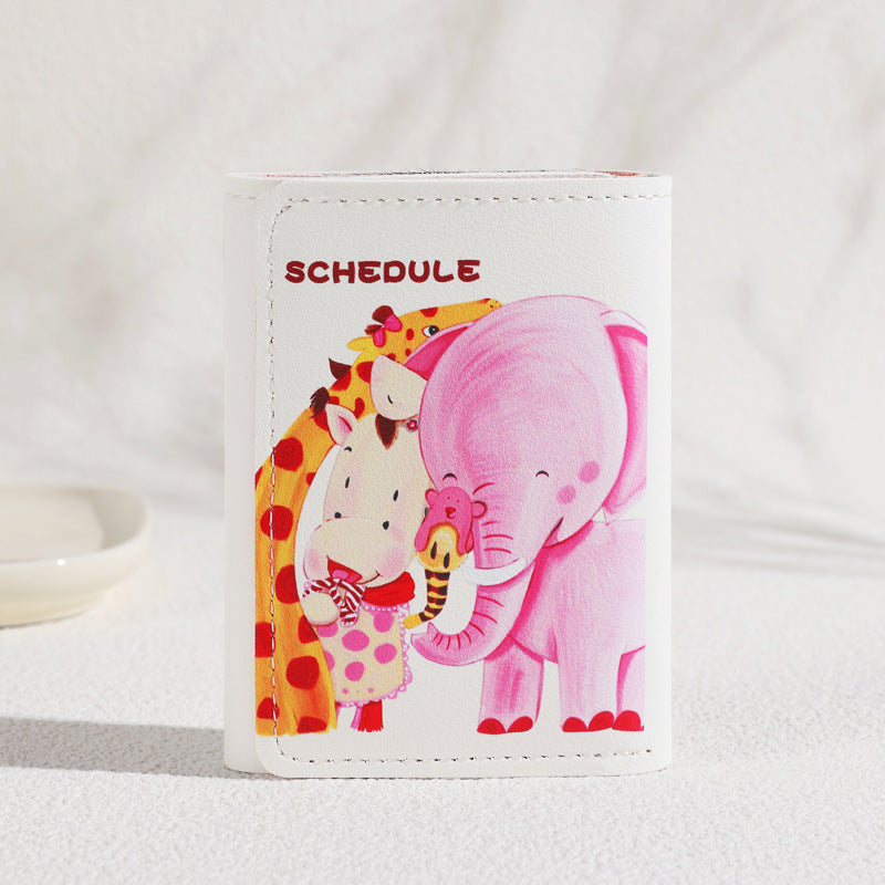 New Portable Wallet Small Large Capacity Three Fold Female Cute Cartoon Mini Purse Student Short Wallet Niche