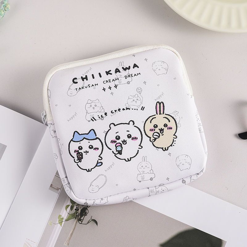 Cute Cartoon Card Wow Physiological Period Sanitary Pads Monthly Package Small Bag Student Portable Portable Sanitary Napkin Storage Bag for Women