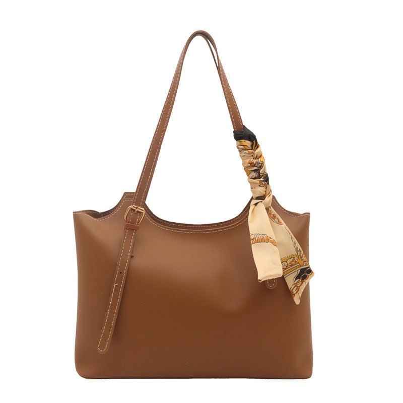 Textured Solid Color Commute Personalized Tote Bag for Women All-Matching Fashion Casual New High-Grade Western Style Shoulder Bag