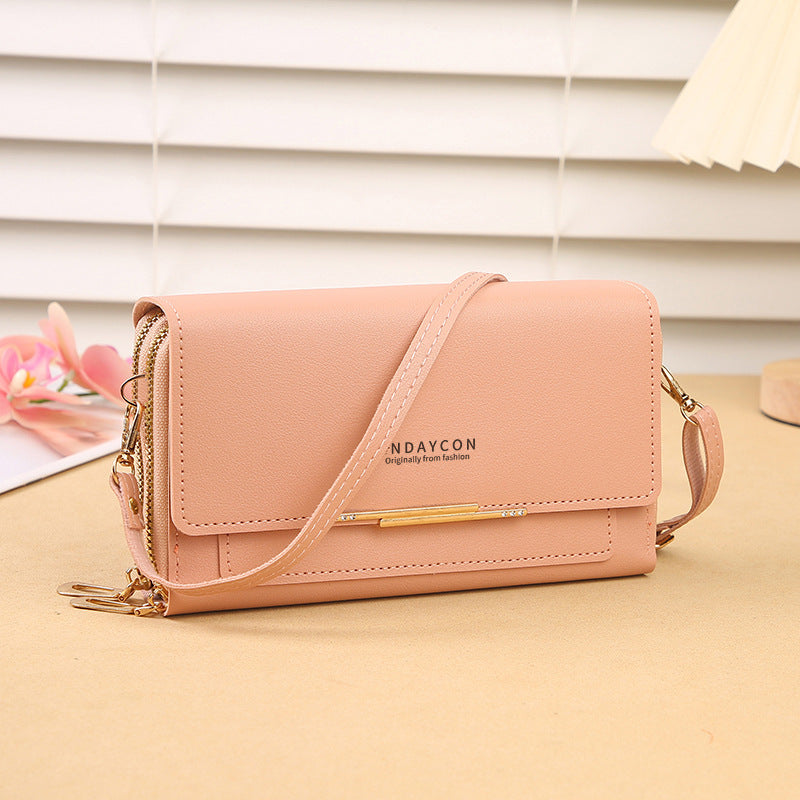 New Ladies Stylish and Versatile Crossbody Wallet Chain Design Card Storage City Simple Style Everyday Joker