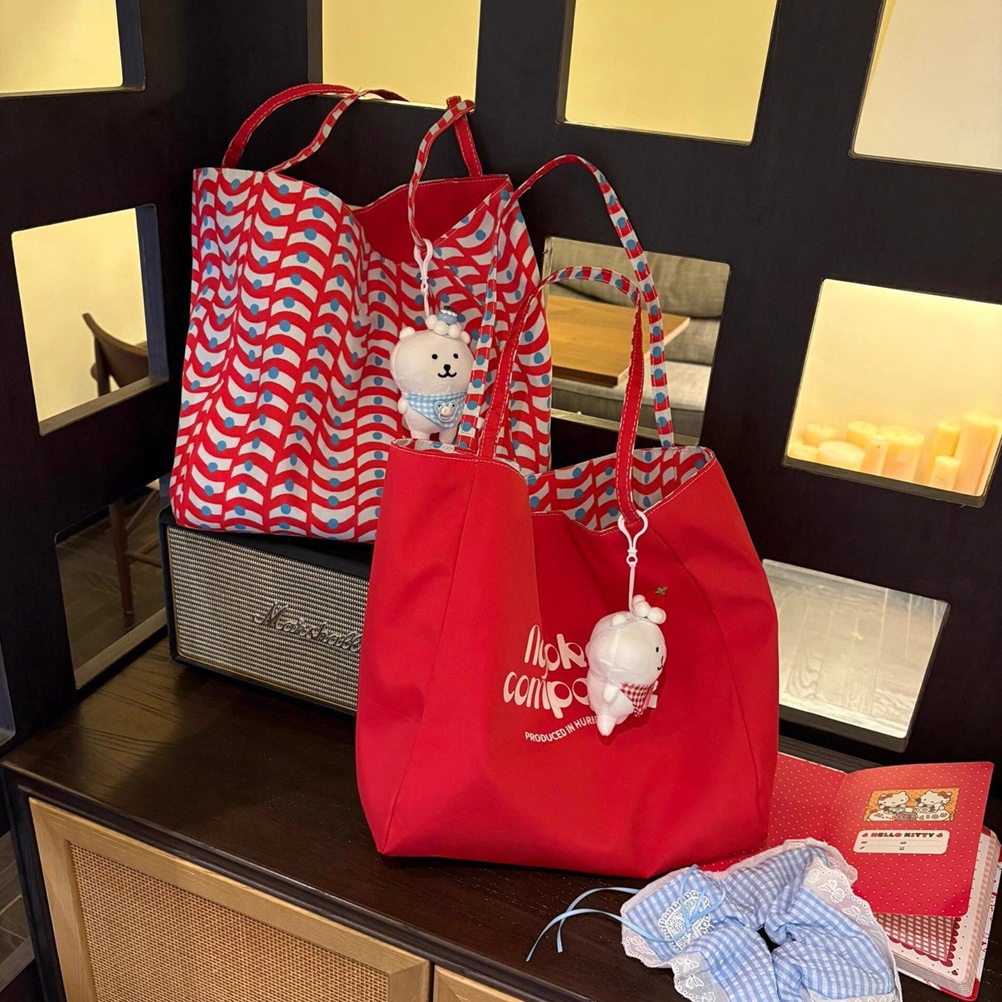 Women's Shoulder Bag Korean Tote Bag Duplex Printing Daily Commute Large Capacity Shoulder Bag