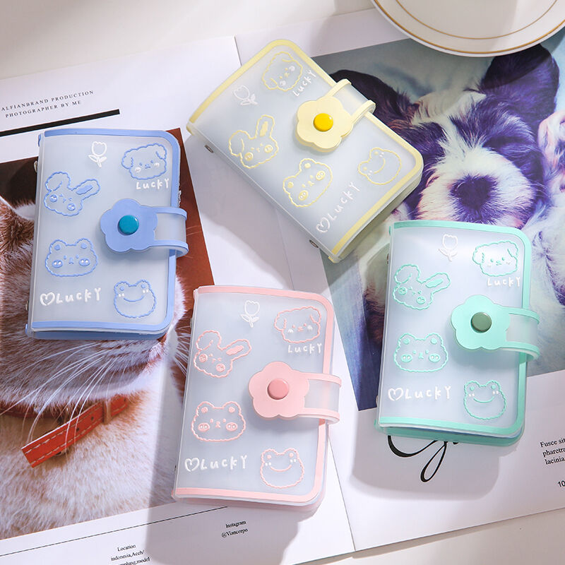 Women's Wallet Transparent Cute Cartoon Animal Card Holder Ultra-Thin Multi-Card-Slot Student Daily Anti-Degaussing Storage Card Holder