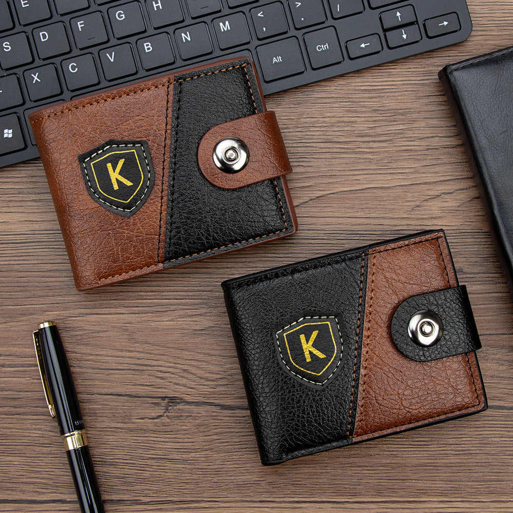 Retro Two-Tone Men's Wallet with Magnetic Clasp and Multiple Card Slots for Everyday Use