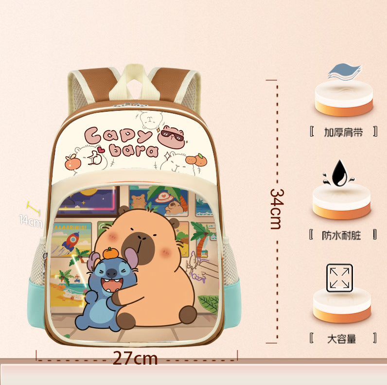 Cute Cartoon Stitch Kids Backpack for Kindergarten and School, Breathable and Waterproof Design with Thick Shoulder Straps
