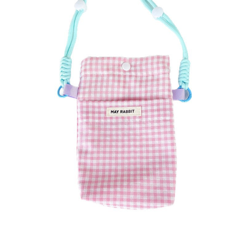 Girly Style Plaid Mobile Phone Fashion Messenger Bag Large Capacity Daily Versatile Small Square Bag