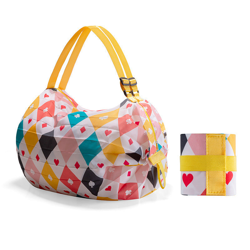 Foldable Supermarket Shopping Bag Women's Travel Sling Bag Portable Large Eco-friendly Shopping Handbag