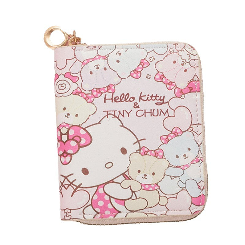 Hello Kitty Wallet Zipper Coin Small Wallet for Middle School Students Hello Kitty Card Holder