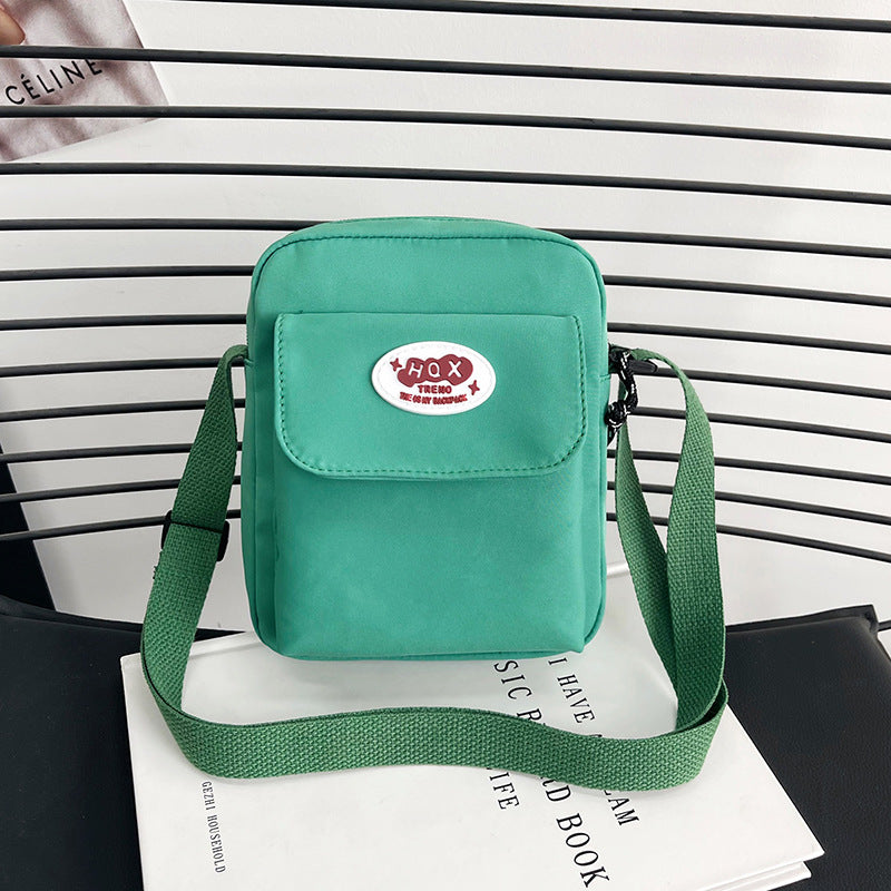 Cute Nylon Crossbody Bag for Women, Minimalist Japanese Style with Zipper Pocket and Adjustable Strap, Perfect for Daily Use and Student Fashion