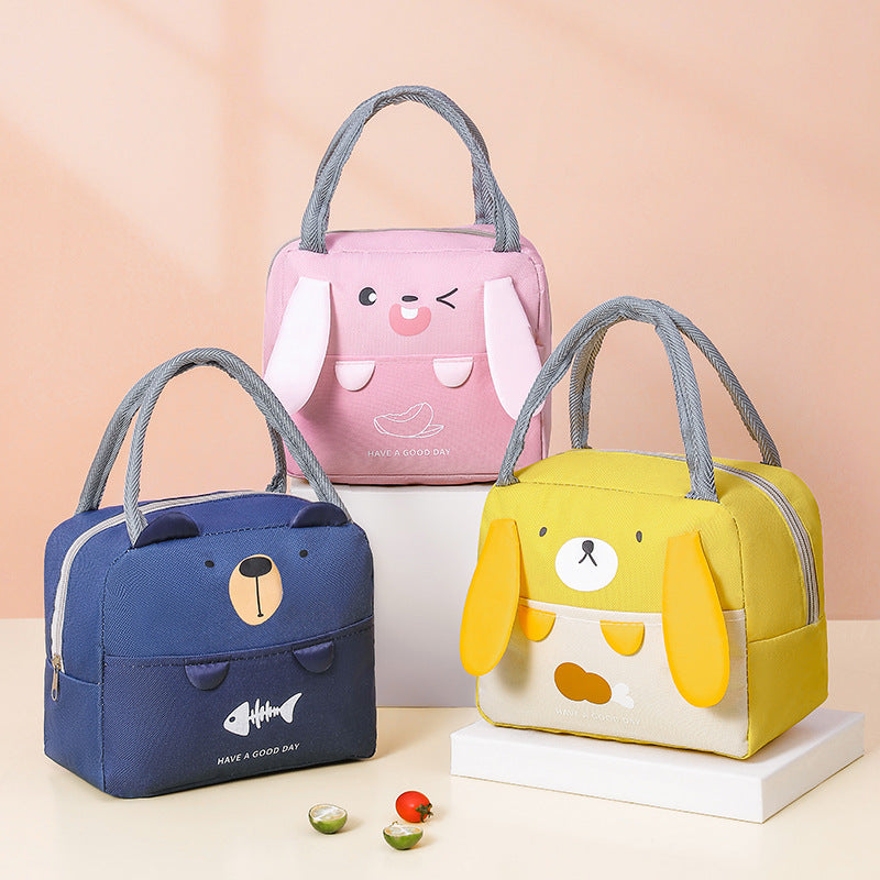 Insulated Bag Canvas Lunch Bag Aluminum Foil Thermal Insulation Thickening Handbag Waterproof Large Capacity Lunch Box Bag Protection