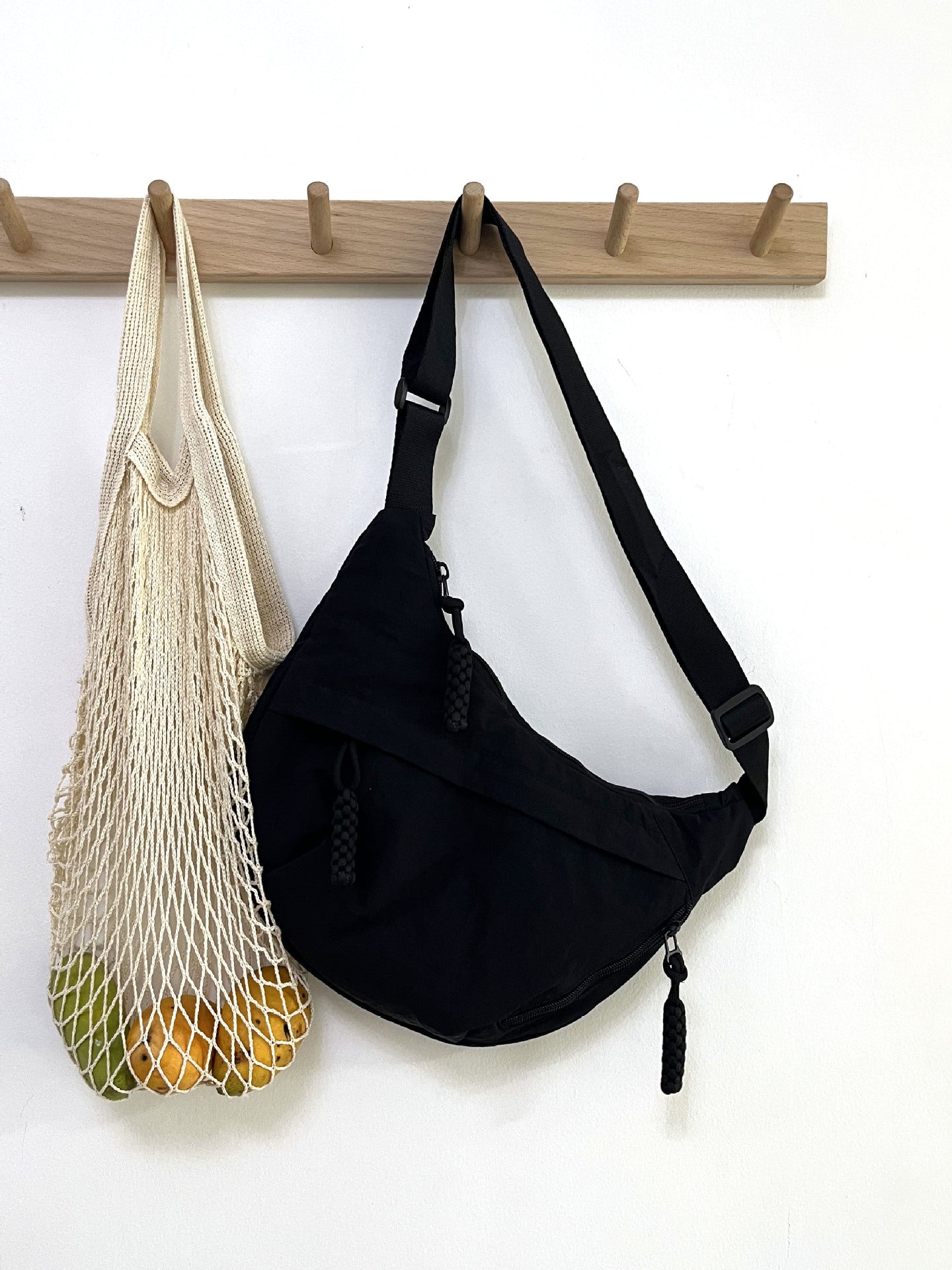 Fashion Cloth Bag Female Student Satchel Nylon Crossbody Cloth Bag Large Capacity Shoulder Bag Japanese Dumpling Bag