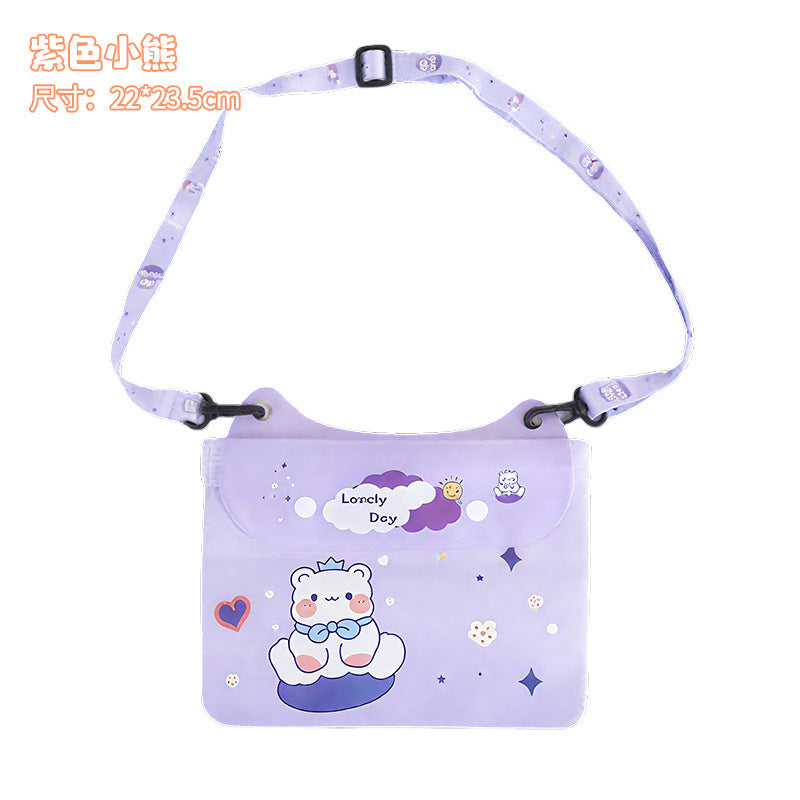 Cute Dinosaur Waterproof Waist Bag with Touch Screen Design for Outdoor Activities and Swimming