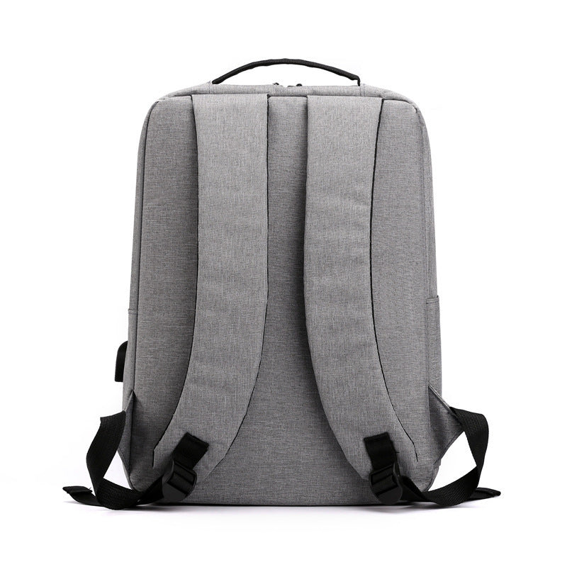 New Simple Business Commute Neutral Solid Color Nylon Sewing Line Universal Backpack for Men and Women
