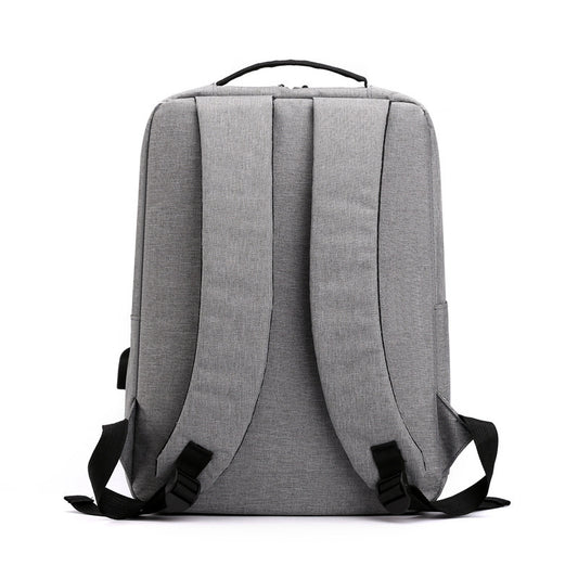 New Simple Business Commute Neutral Solid Color Nylon Sewing Line Universal Backpack for Men and Women