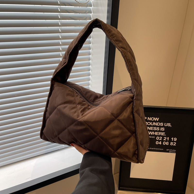 Tote Bag Women's New Fashion Rhombus Shoulder Bag Casual Simple Handbag