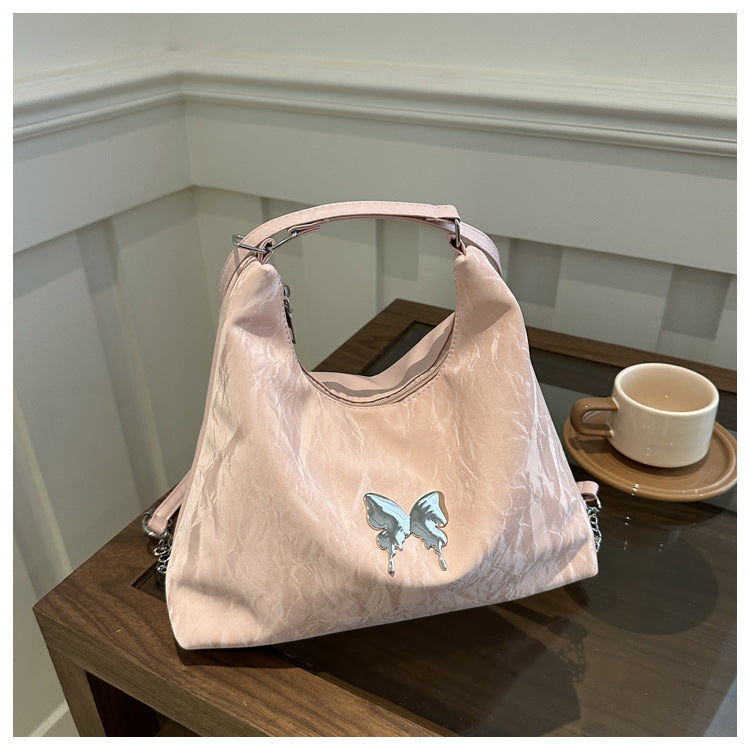 Butterfly Decorative Tote Bag Fashion Leisure Commute Chain Design Everyday Joker Crossbody Shoulder Bag