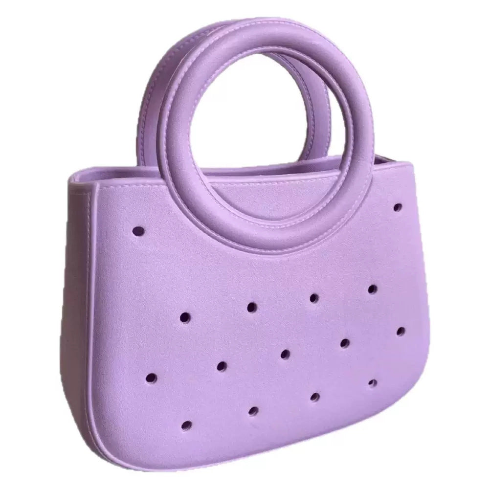 High-Elastic EVA Beach Tote Bag with Circular Handle, Breathable Design for Summer Outdoor Travel and Vacation