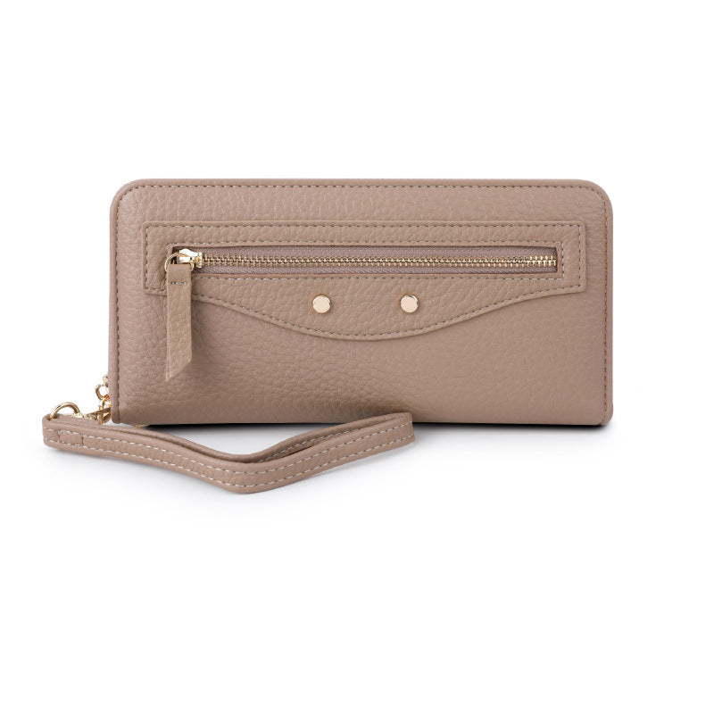 Stylish Zippered Long Wallet for Women withÀó֦ Texture and Coin Pocket, Fashionable Everyday Accessory