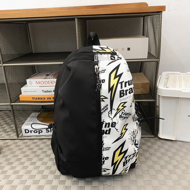 American Graffiti Cartoon Schoolbag Male and Female Junior High School Student College Student Fashion Backpack Casual Backpack