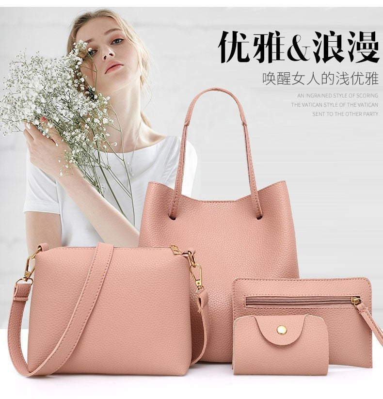 Stylish Four-Piece Bag Set for Women, Minimalist Design with Magnetic Closure, Perfect for Daily Use