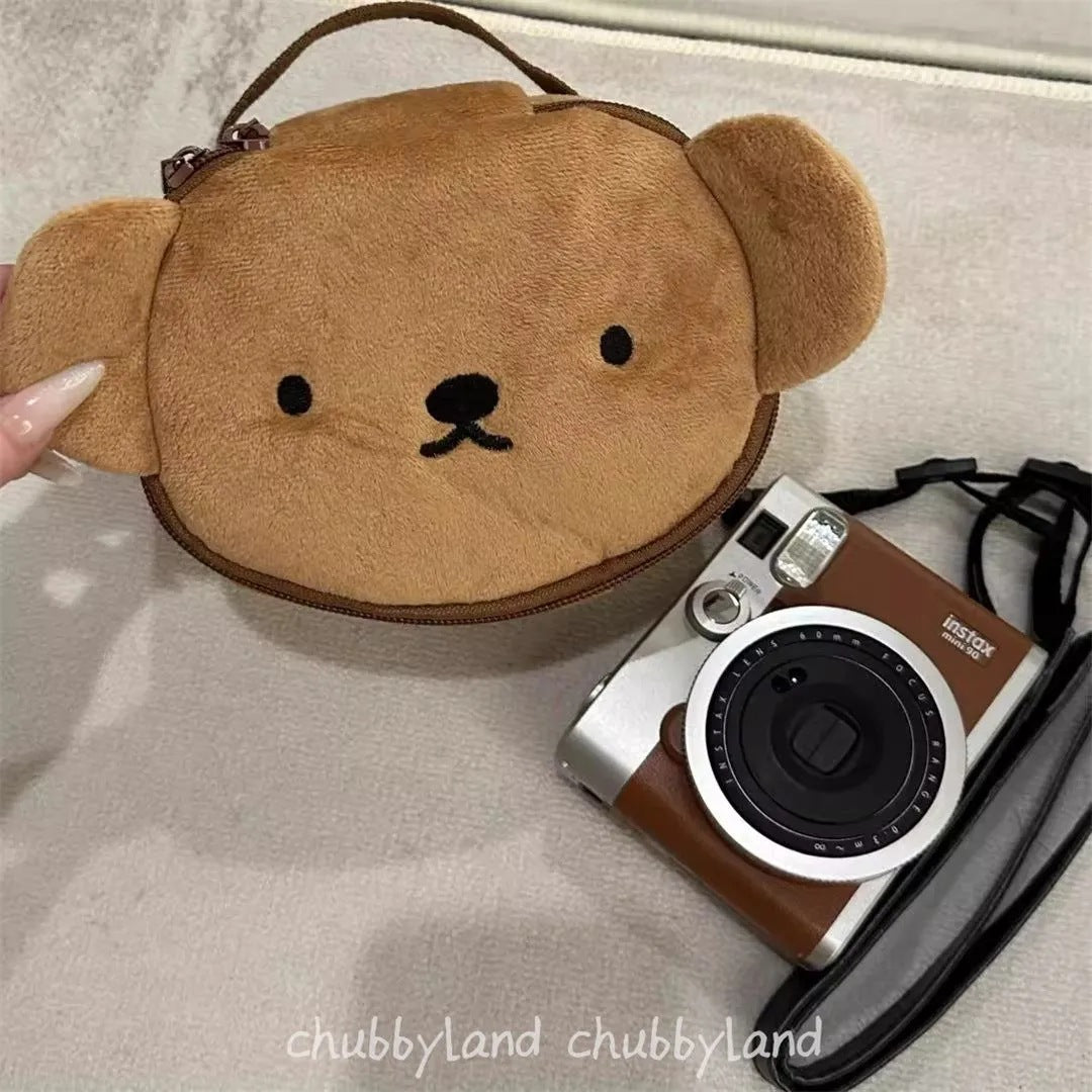 Cute Rabbit Makeup Bag with Soft Plush Design, Portable Cosmetic Organizer for Daily Use