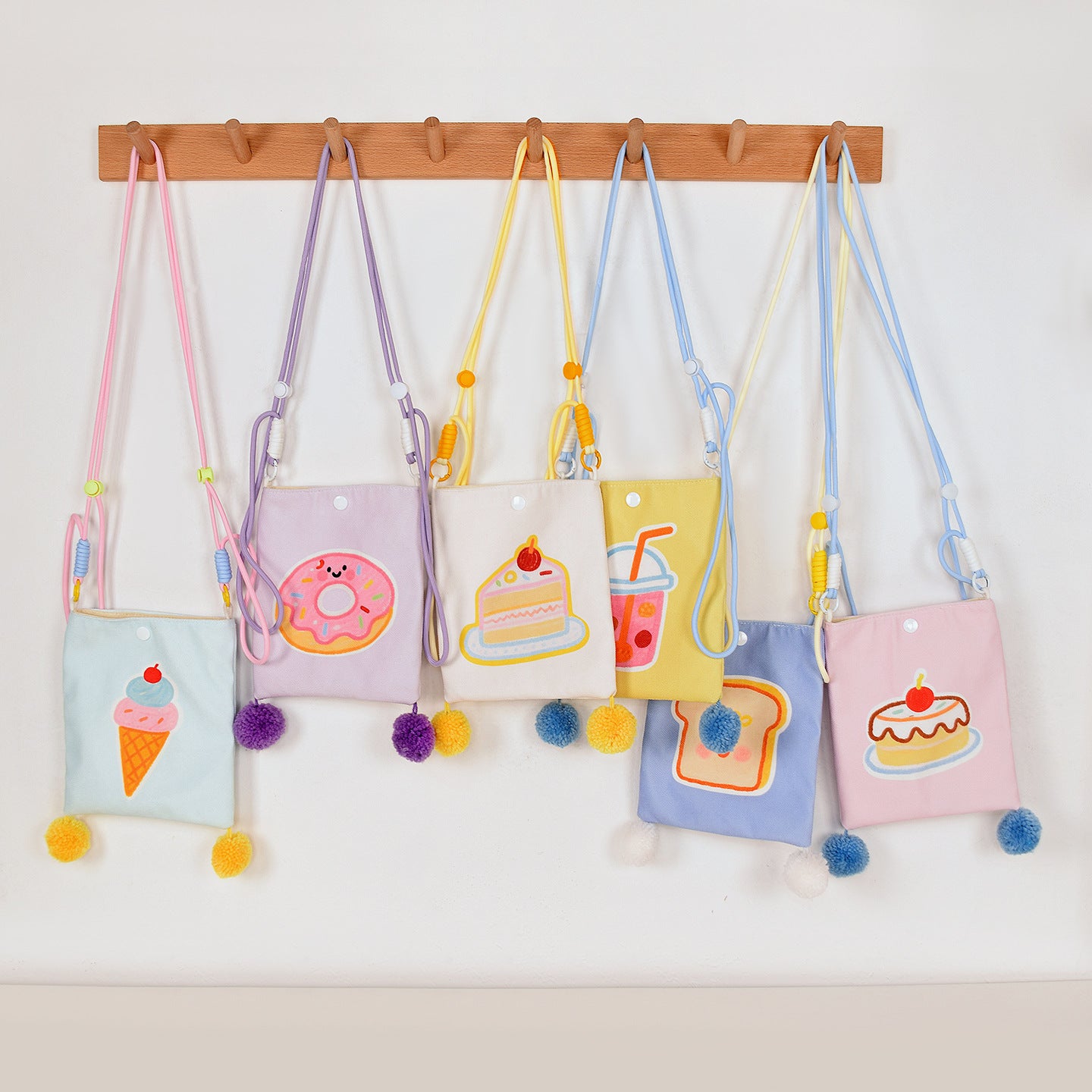 Cute Cartoon Printed Children's Students' Crossbody Bag Dessert Pattern Venonat Decoration Small Square Bag