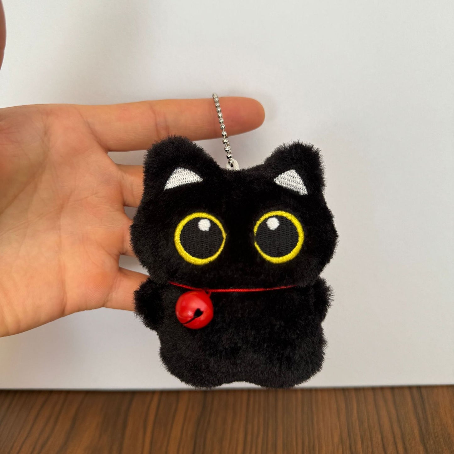 Cartoon Black Cat Doll Plush Doll Pendant Kitty Toy Ornaments Cute Gift Squeaky Bag Accessories