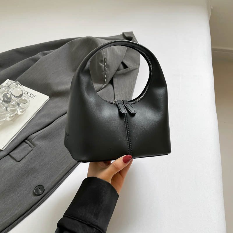 New Urban Simple Style Dumpling Bag Women's Soft Pu Handbag Stitching Design Everyday Joker Fashion Item