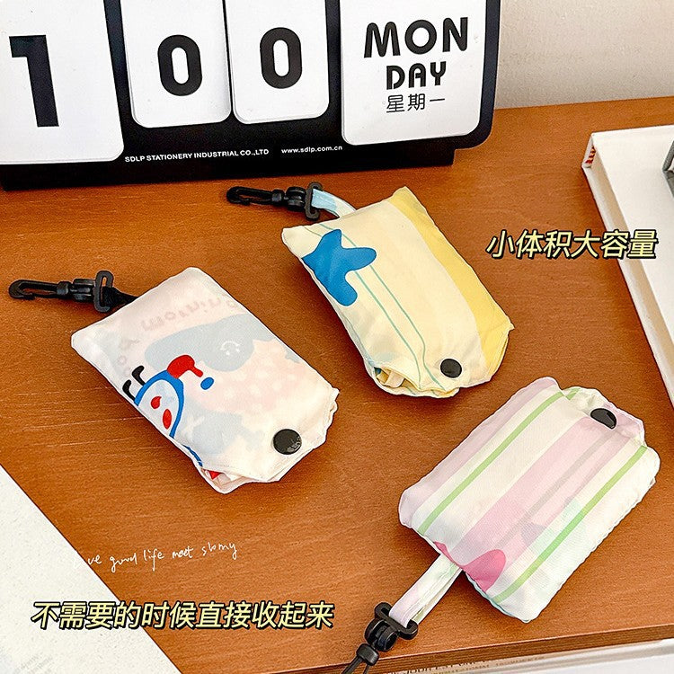 Cute Foldable Shopping Bag with Cartoon Dog Design, Waterproof and Portable for Daily Use and Grocery Shopping