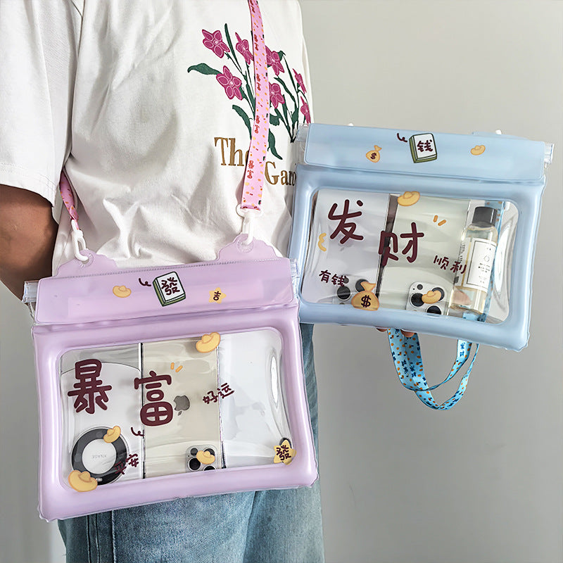 Cute Touch Screen Waterproof Mobile Phone Bag Swimming and Playing Water Essential Multiple Seal Design Adjustable Crossbody Rope