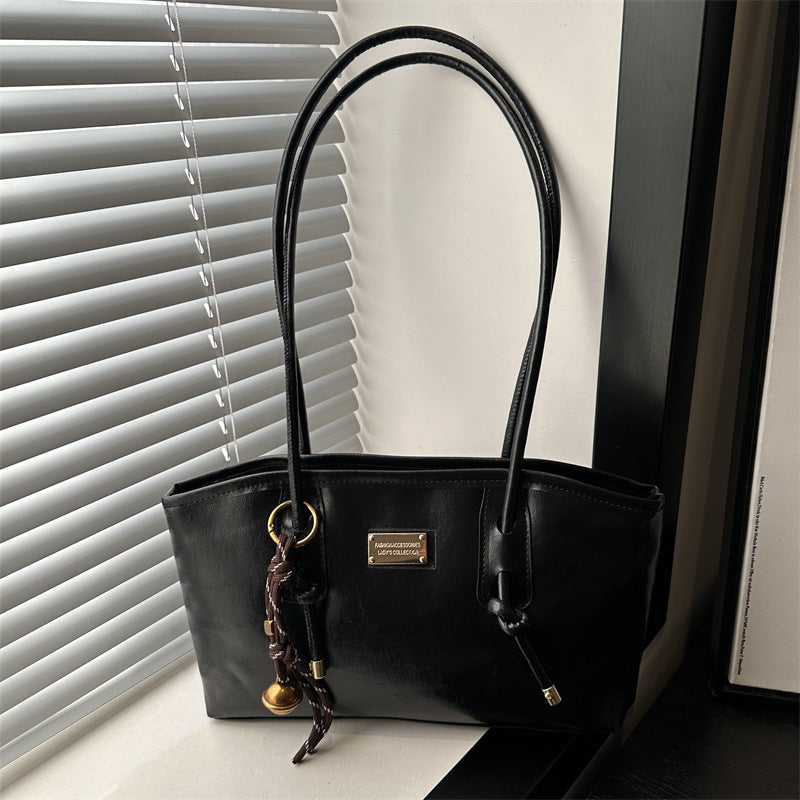 Fashion Simple Pu Commuter Tote Everyday Joker Large Capacity Shoulder Underarm Bag