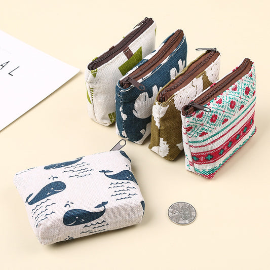 Cartoon Cute Coin Purse Coin Storage Bag Student Travel Portable Girl Napkins Dispenser Bag