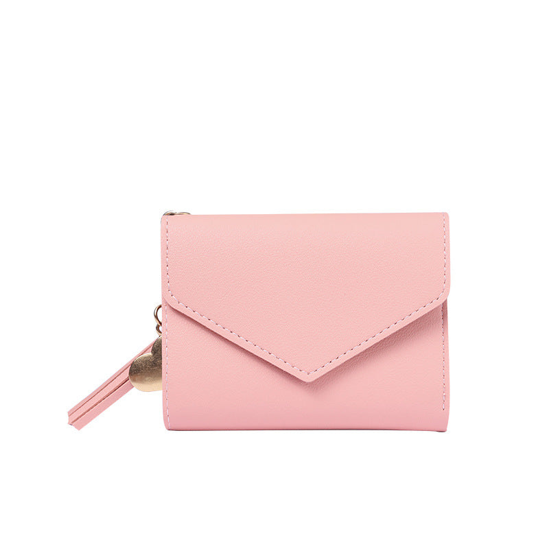 New Ladies' Purse Tassel Pendant Litchi Pattern Wallet Card Holder Coin Purse