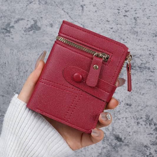 Chic Mini Wallet for Women with Zipper and Card Slots, Lightweight and Compact Design for Everyday Use
