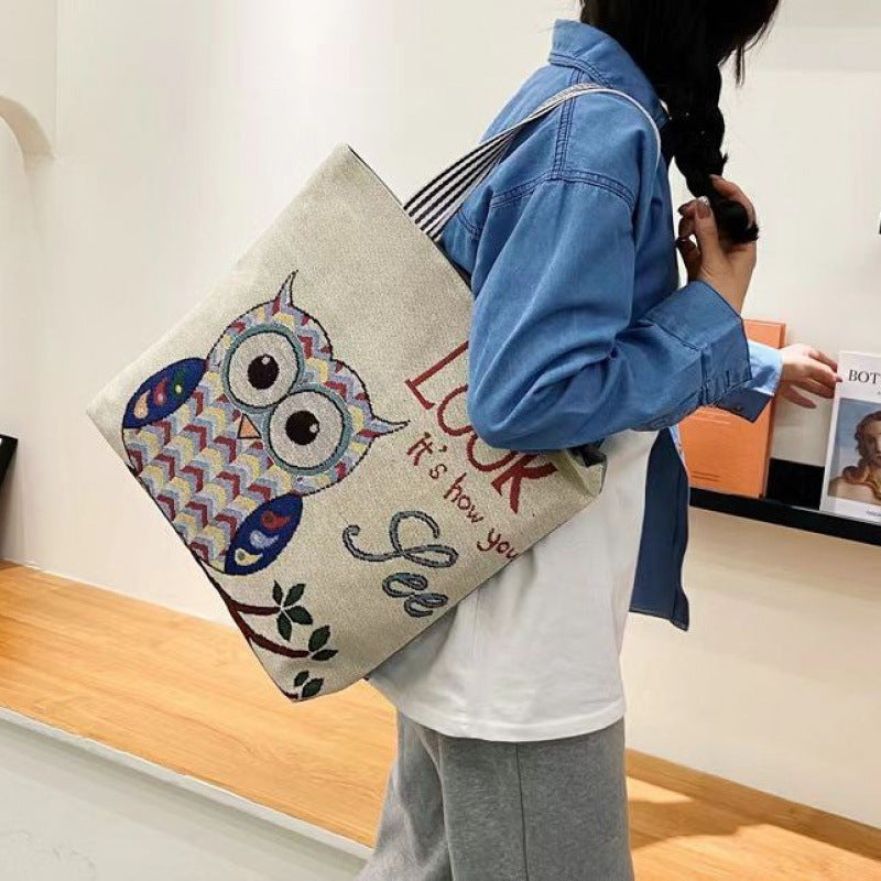 Outdoor Casual Shoulder Bag Women's Summer New Arrival Portable One-Shoulder Canvas