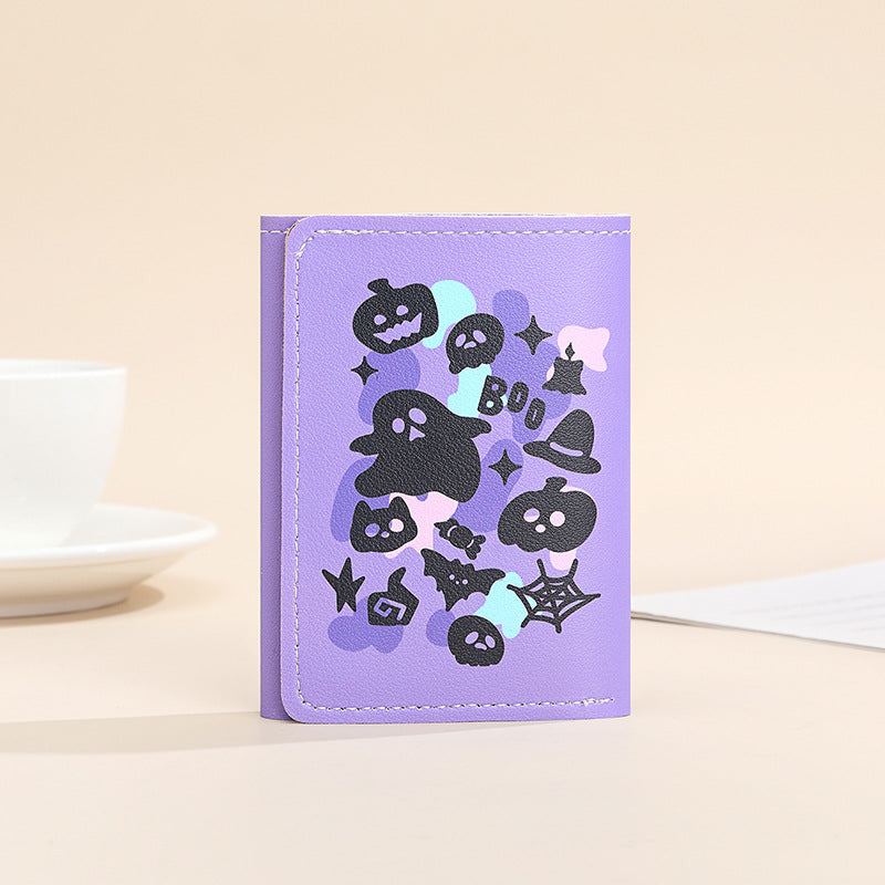 New Portable Wallet Small Large Capacity Three Fold Female Cute Cartoon Mini Purse Student Short Wallet Niche