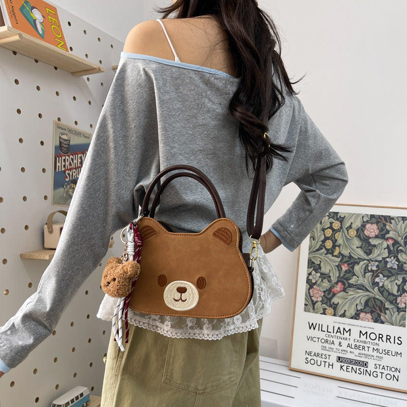 New Shoulder Bag Women's Frosted Cute Cat Fashion Commuter Lightweight Retro Minority Crossbody Bag