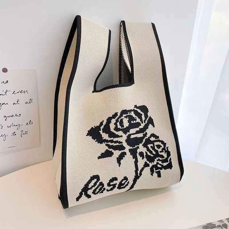 Vest Bag Women's Korean Knitted New Year Knitted Bag Hand Bag Knitted Oblique Bag