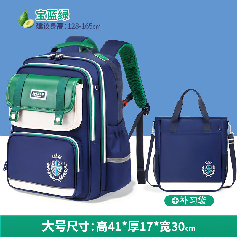 2026 New Kids Backpack for Grades 1-6, Lightweight & Ergonomic Design with Large Capacity, Breathable and Waterproof Oxford Fabric, British Style School Bag with Pencil Case and Study Bag Set