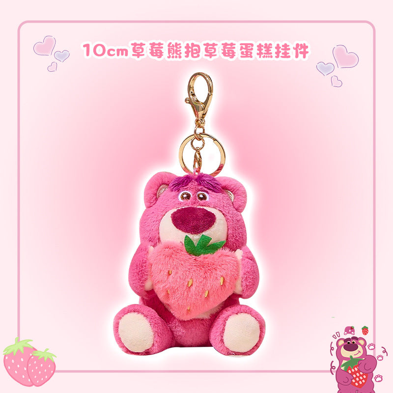 Girls Crossbody Bag Strawberry Bear Plush Head-Shaped Satchel Cute Animal Shape