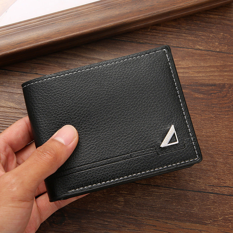 Stylish Men's Short Wallet with Anti-Theft Feature, Soft PU Leather, Business Casual Design, Large Capacity Card Holder