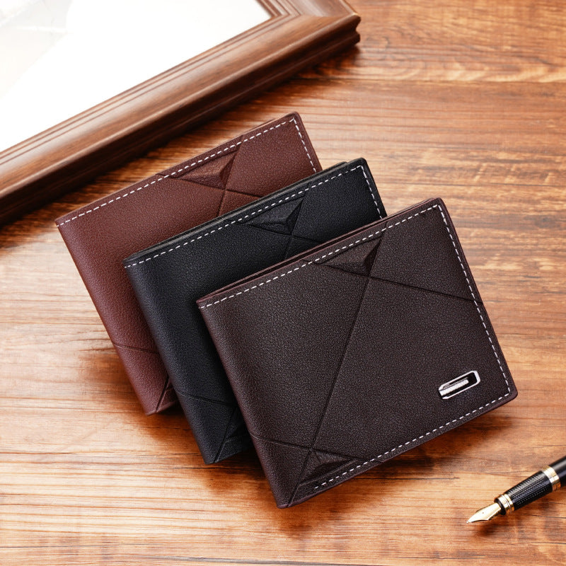 Stylish Men's Slim Wallet with Multi-Card Slots, Lightweight PU Leather Design for Daily Use