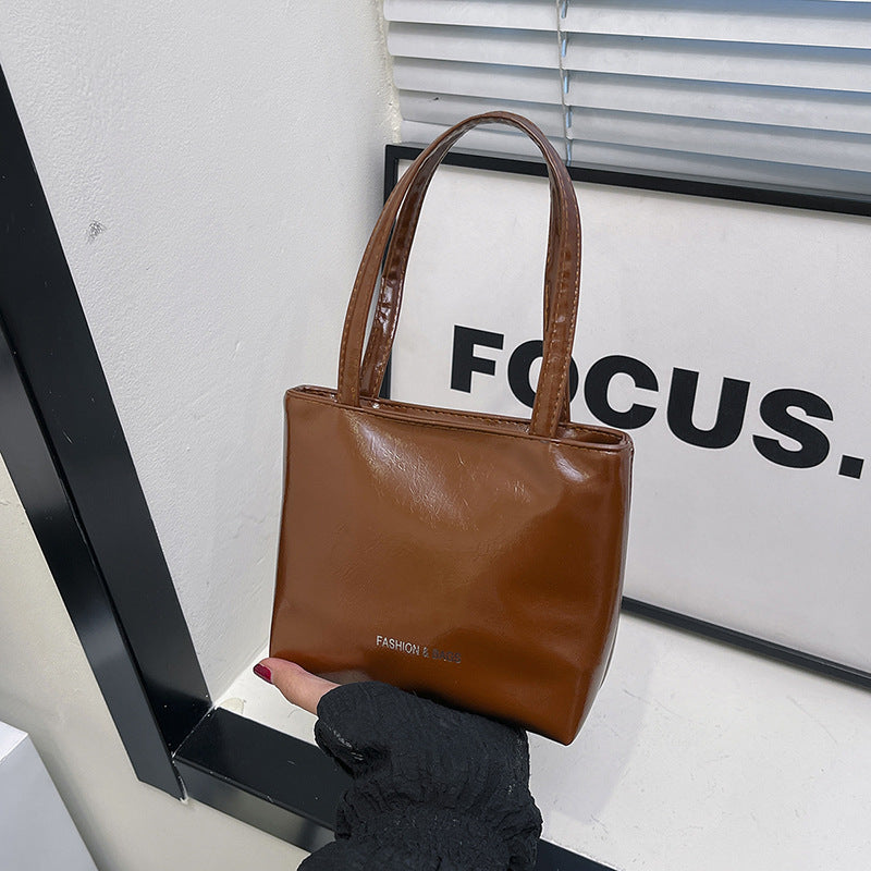 Minimalist Elegant Tote Bag for Women 2025 New Fashion Simple Solid Color Handbag with Magnetic Closure and Stitching Details
