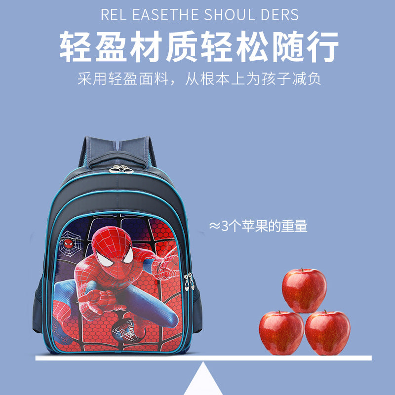 Cartoon Hero Children's Schoolbag Student Backpack Burden Alleviation Waterproof Wear-Resistant Spider-Man Ultraman