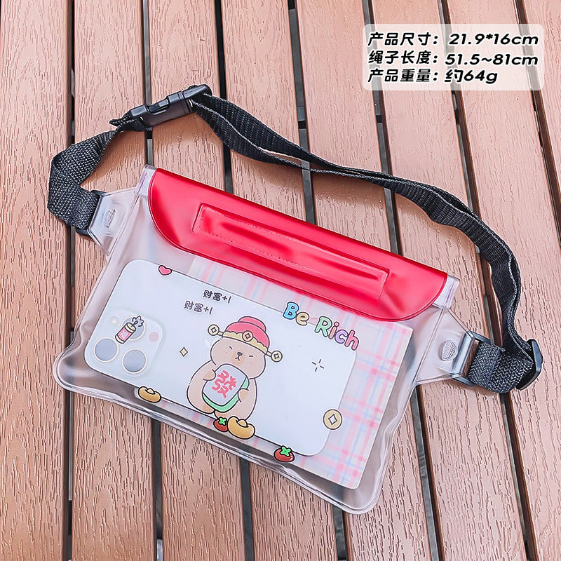Three-Layer Sealed Transparent Mobile Phone Waterproof Bag Suitable for Swimming Mountaineering Beach Outdoor Sports