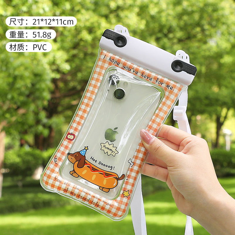Cute Cartoon Waterproof Phone Pouch with Floating Design for Swimming, Hiking, and Outdoor Adventures