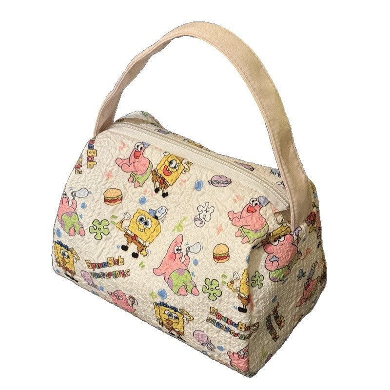 New Cartoon Sponge Baby Convenient Makeup Wash Bag Travel Storage Bag Large Capacity