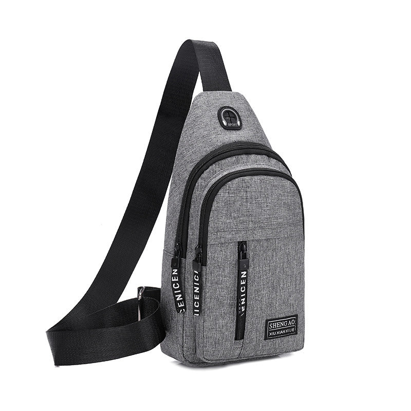 Stylish Men's Crossbody Bag with USB Charging Port, Fashionable Streetwear Design for Daily Use