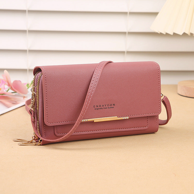 New Ladies Stylish and Versatile Crossbody Wallet Chain Design Card Storage City Simple Style Everyday Joker