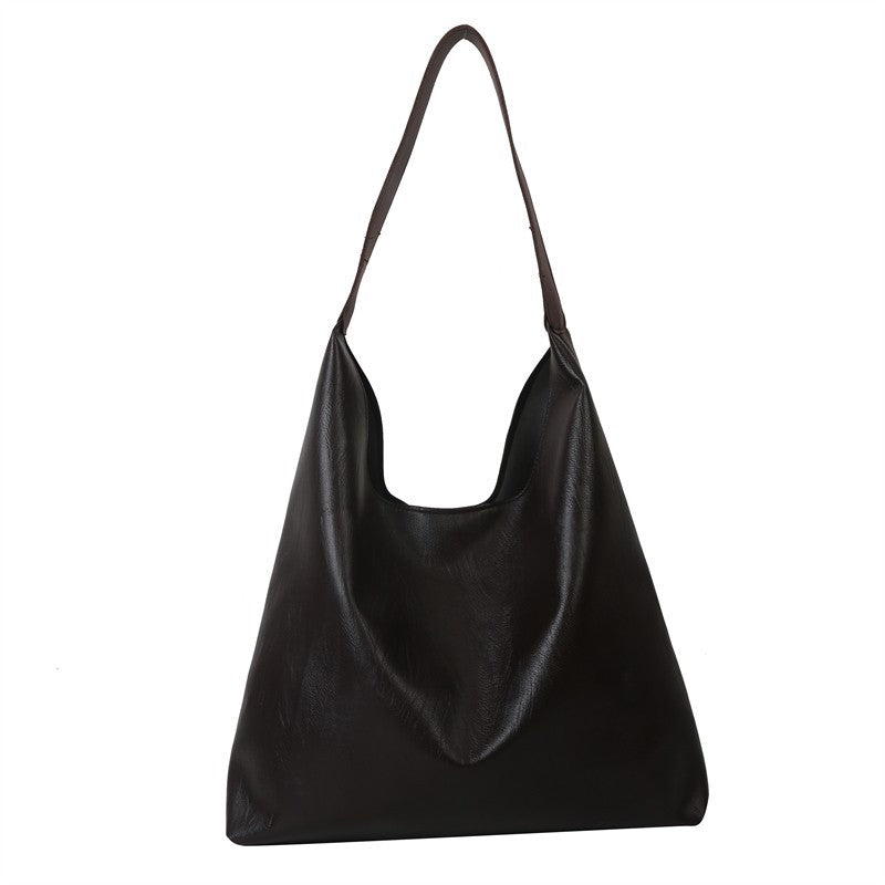 Stylish Large Capacity Shoulder Tote Bag with Magnetic Closure and Soft PU Material for Daily Use
